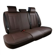 Coverado Brown Auto Back Seat Covers Set, Premium Leather Rear Seat Cover Car Accessories, Waterproof  Velcro-Adjusted Seat Protectors Universal Fit for Most Sedans SUV Pickup Truck