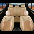 thumbnail image 1 of Coverado Car Seat Covers Beige, 5 Seats Breathable Faux Leather & Woven Fabric Seat Protectors Full Set, Universal Auto Cushions Fit Most Cars SUV Trucks, 1 of 8