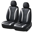 thumbnail image 1 of Coverado Car Seat Covers, Faux Leather with Carbon Fiber Front Car Seat Protectors, 4 Pieces Universal Fit for Most Cars SUV Trucks, Black&White, 1 of 10