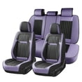 thumbnail image 1 of Coverado Car Seat Covers Full Set, Black&Purple Front and Rear Seat Protectors, Waterproof Faux Leather Universal Fit for Most Cars, 1 of 10