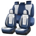 thumbnail image 1 of Coverado Car Seat Covers Full Set, Stylish Faux Leather Front and Back Seat Protectors, Automotive Interior Accessories Universal Fit for Most Cars, Blue & White, 1 of 10