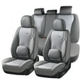 thumbnail image 1 of Coverado Car Seat Covers Full Set, Waterproof High-grade Leather Seat Protectors with Lumbar Support, Auto Cushions Universal Fit for Most Cars SUV Trucks, Gray, 1 of 9