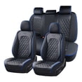 thumbnail image 1 of Coverado Car Seat Covers FullSet, Luxury Leather Front and Back Seat Protectors, Comfortable Auto Interior Cushions Universal Fit for Most Cars, SUVs and Trucks, Black&BlueLine, 1 of 8