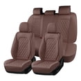 thumbnail image 1 of Coverado Car Seat Covers FullSet, Luxury Leather Front and Back Seat Protectors, Comfortable Auto Interior Cushions Universal Fit for Most Cars, SUVs and Trucks, Coffee, 1 of 8