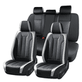 thumbnail image 1 of Coverado Car Seat Covers FullSet, Premium Leather Front and Back Seat Protectors, Classic Auto Interior Cushions Universal Fit for Most Cars, SUVs and Trucks, Gray&Black, 1 of 10
