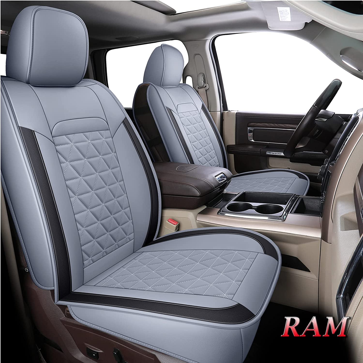 Coverado Custom Fit Dodge RAM Seat Cover with Curved Back Bench Seat