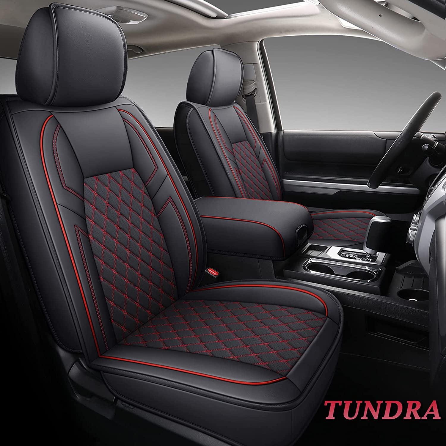 Coverado Custom Fit Tundra Seat Covers, 5 Seats Waterproof Leather Car Custom Seat Protectors