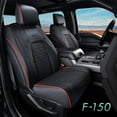 thumbnail image 1 of Coverado Custom Front Seat Covers Waterproof Faux Leather Seat Protectors, Fit For 2015-2023 F150, 2017-2023 F250 F350 Crew Cab, Black&Red Trim, 1 of 7