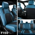 thumbnail image 1 of Coverado Custom Seat Covers Full Set Waterproof Faux Leather Seat Protectors, Fit For 2015-2023 F150, 2017-2023 F250 F350 Crew Cab, Blue, 1 of 8