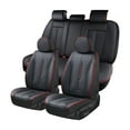 thumbnail image 1 of Coverado Black and Red Trim Car Seat Covers Full Set, Faux Leather Front and Back Seat Protectors, Universal Interior Cushions Fit Most Cars, Sedans, SUVs and Trucks, 1 of 11