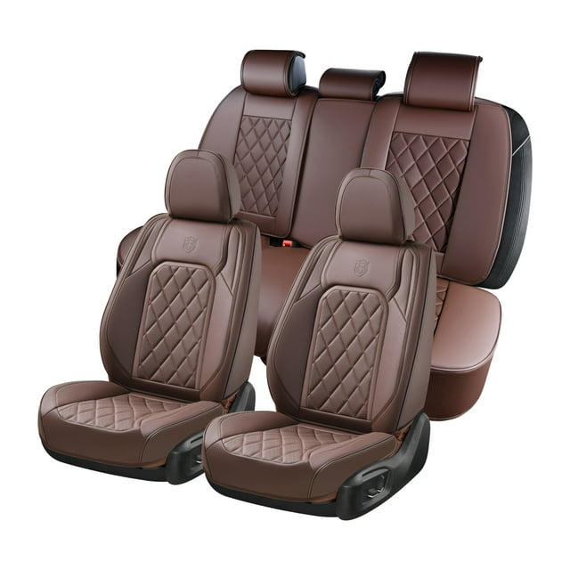 Coverado Front and Back Car Seat Covers, 5 Seats Faux Leather