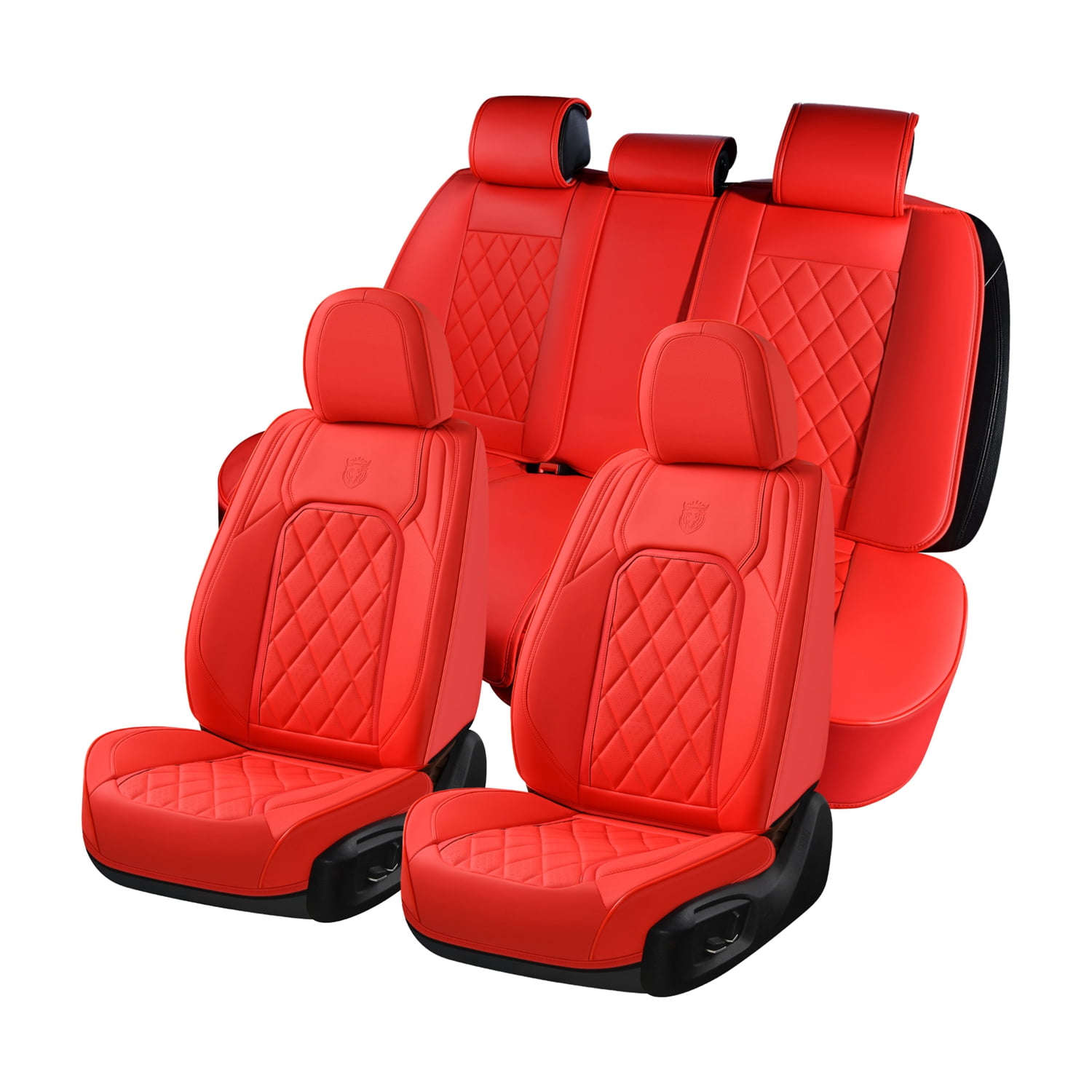 Coverado Front and Back Car Seat Covers, 5 Seats Faux Leather