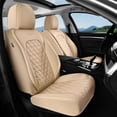 thumbnail image 1 of Coverado Front Car Seat Covers, Luxury Leather Car Seat Protectors, Fashion Auto Interior Cushions Universal Fit for Most Cars, SUVs and Trucks, Beige, 1 of 5