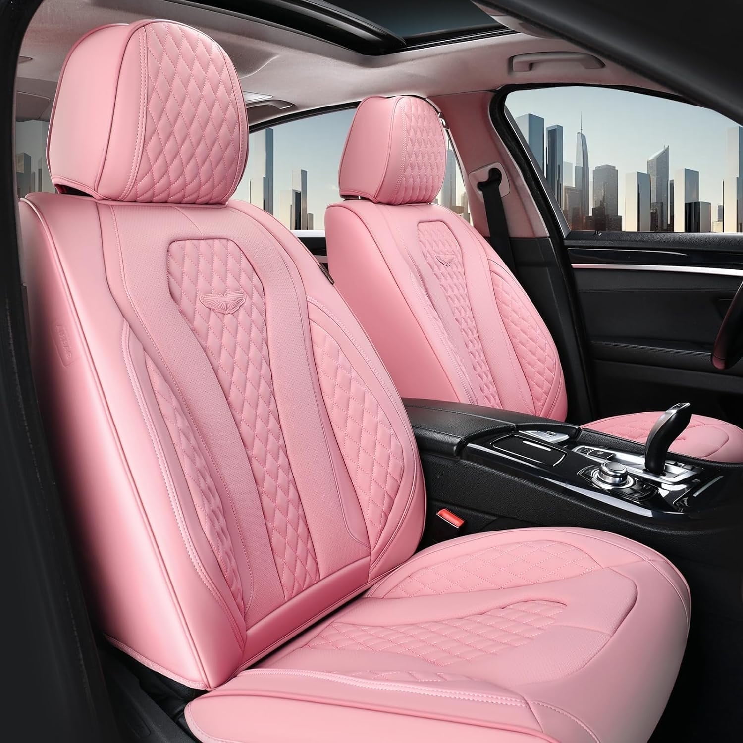 Coverado Front Car Seat Covers, Premium Leather Driver Passenger Seat ...