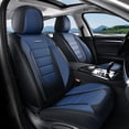 thumbnail image 1 of Coverado Front Car Seat Covers, Stylish Faux Leather 2 Seat Protectors, Automotive Interior Accessories Universal Fit for Most Cars, Black & Blue, 1 of 8