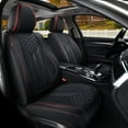 thumbnail image 1 of Coverado Front Pair Car Seat Covers, Waterproof Premium Leather Car Interior, 2 Pieces Auto Seat Protectors, Universal Fit Most Sedan, SUVs and Pickup, Black with Red Trim, 1 of 7
