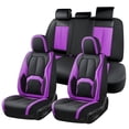thumbnail image 1 of Coverado Front Seat Covers for Car, Premium Leather Seat Protectors with Lumbar Support, Waterproof Auto Cushions Universal Fit for Most Cars, Black & Purple, 1 of 7