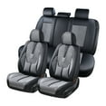 Coverado Full Set Black and Gray Car Seat Covers for Cars, Suede and
