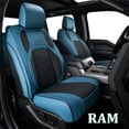 thumbnail image 1 of Coverado Full Set Car Seat Covers, Leather Auto Seat Covers With Concave Front Seat/Split Curved Rear, Custom Fit 2009-2018 Ram 1500, 2010-2024 Ram 2500 3500 (Blue), 1 of 6