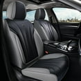 thumbnail image 1 of Coverado Full Set Car Seat Covers, Waterproof Faux Leather Front and Rear Seat Protector, Breathable Seat Cushions Universal Fit for Most Cars, Black&Gray, 1 of 5