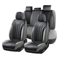 thumbnail image 1 of Coverado Full Set Car Seat Covers, Waterproof Faux Leather Front and Rear Seat Protector, Breathable Seat Cushions Universal Fit for Most Cars, Black&Gray, 1 of 9