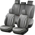 thumbnail image 1 of Coverado Full Set Car Seat Covers, Waterproof Faux Leather Front and Rear Seat Protector, Breathable Seat Cushions Universal Fit for Most Cars, Gray, 1 of 8