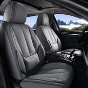 Coverado Gray Front Car Seat Covers, Stylish Waterproof Premium Leather Automotive Seat Protectors, Airbag Compatible Auto Interior Accessories Universal Fit for Most Cars SUV Pick-up Trucks