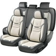 Coverado Faux Leather Seat Covers Set, 5 Seats, Full Protection, Lumbar