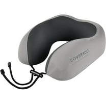 Coverado Multi-Use Memory Foam Neck Pillow, Comfortable Ergonomic Design Travel Pillow, Black&Gray