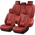 thumbnail image 1 of Coverado Red Car Seat Covers Full Set, Waterproof Faux Leather Auto Seat Protectors with Lumbar Support, Luxury Automotive Interior Accessories Universal Fit Most Cars SUV Trucks, 1 of 7