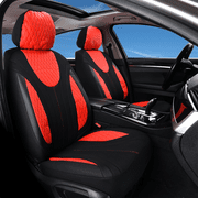 Coverado Full Set Car Seat Covers, 11 Pieces Auto Seat Protectors for Cars, Universal Cloth Car Seat Cushions with Sponge Padding, Fit for Most Sedans Suvs Trucks, Black