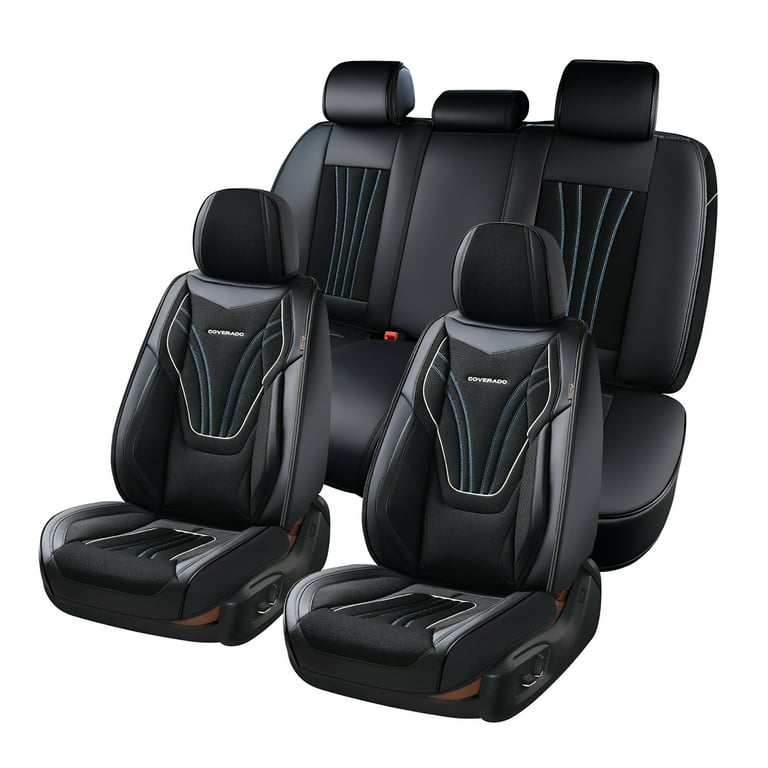 Black Car Seat Covers Set Universal Auto Seat Protection for