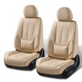 Coverado Tan Front Seat Covers, Premium Leather, Waterproof, Universal