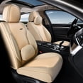 thumbnail image 1 of Coverado Waterproof Seat Covers For Cars, High-grade Leather Front Seat Protectors with Lumbar Support, Auto Cushions Universal Fit for Most Cars SUV Trucks, Beige, 1 of 7