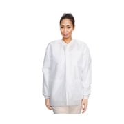 CoverallsDirect SunLite Ultra 3800 Series Premium SMS Lab Coat, Hip-Length, Pockets, Knit Collar and Cuffs, Snap Closure, Unisex, White , 10-Pack 2X