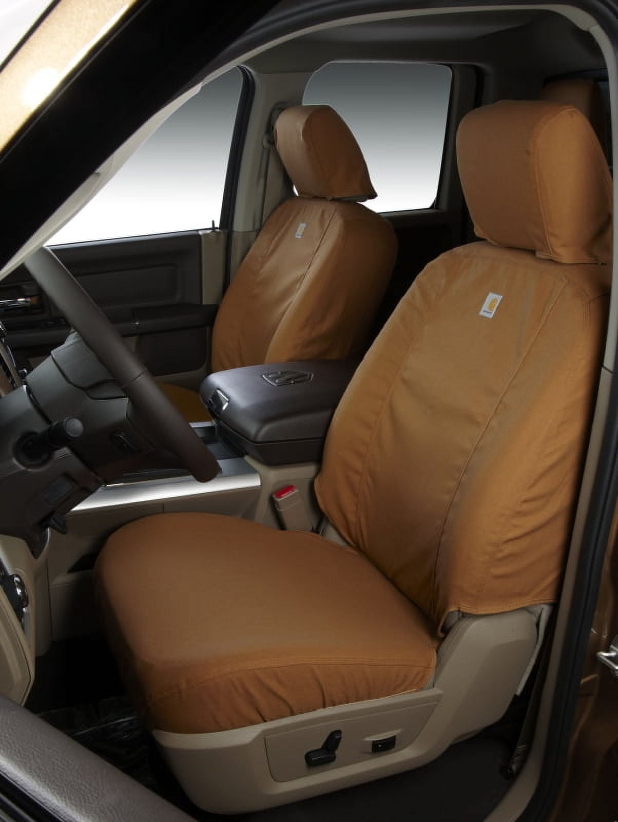 Covercraft 22-24 Dodge RAM 2500/3500 Carhartt SeatSaver Custom Front Row Seat Covers - Brown