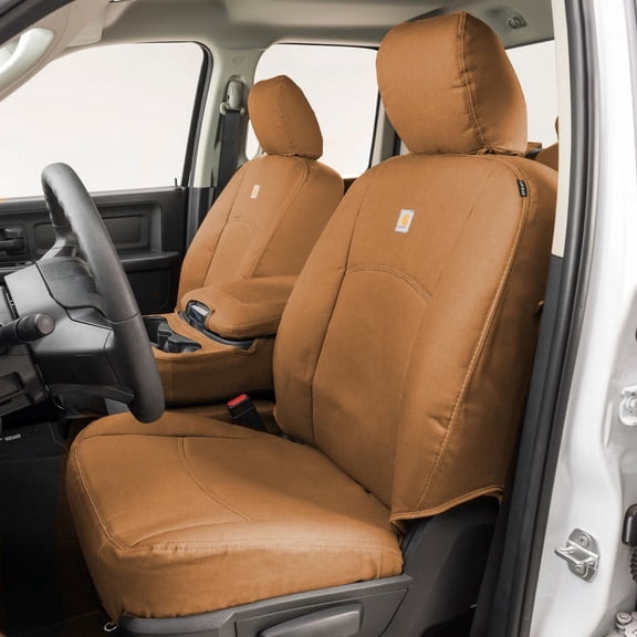 Covercraft 19-24 Chevrolet Silverado Carhartt PrecisionFit Custom Second Row Seat Covers - Brown