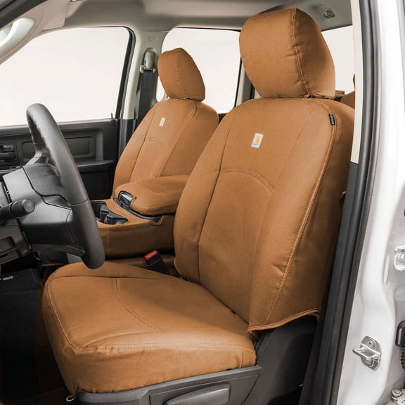 Covercraft 16-19 Chevrolet Silverado/GMC Carhartt PrecisionFit Custom Front Row Seat Covers - Brown
