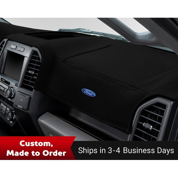 Covercraft LTD. Edition Custom Dash Cover with OLP Ford Blue Oval Logo for Ford F-250/F-350/F-450/F-550 Models | 62012DF24-00-25 | Black