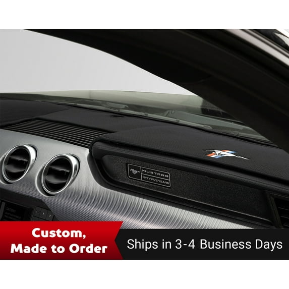 Covercraft LTD. Edition Custom Dash Cover with OLP Ford Mustang Tri-Bar Logo for 1998-2004 Ford Mustang | 60616DF27-00-76 | Smoke