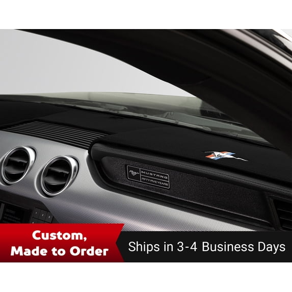 Covercraft LTD. Edition Custom Dash Cover with OLP Ford Mustang Tri-Bar Logo for 2024 Ford Mustang | 62399DF27-00-25 | Black