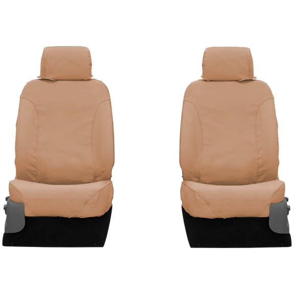 Covercraft Polycotton SeatSaver Custom Seat Covers for 2001-2007 Ford F-250/F-350 & 2000-2005 Excursion | SS2299PCTN | 1st Row Bucket Seats | Tan