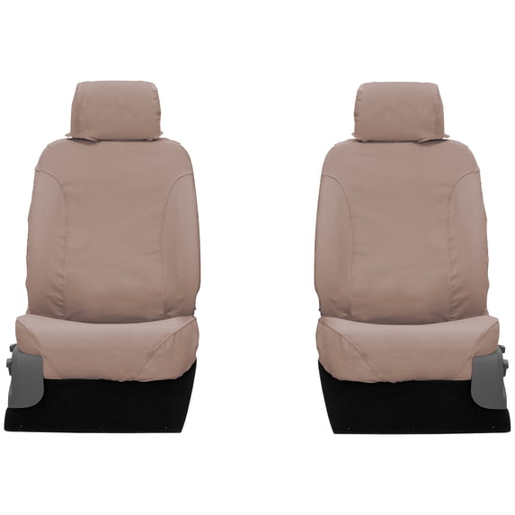 Covercraft Polycotton SeatSaver Custom Seat Covers for 2005-2015 Toyota Tacoma | SS2360PCTP | 1st Row Bucket Seats | Taupe