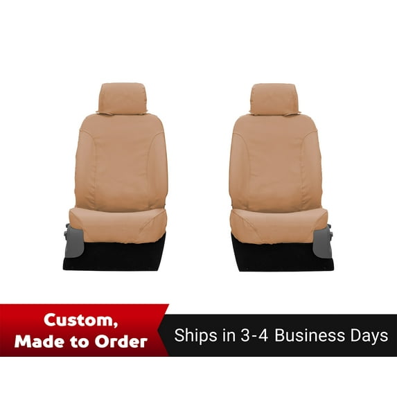 Covercraft Polycotton SeatSaver Custom Seat Covers for 2015-2022 Chevrolet Colorado, 2015-2022 GMC Canyon | SS2492PCTN | 1st Row Bucket Seats | Tan