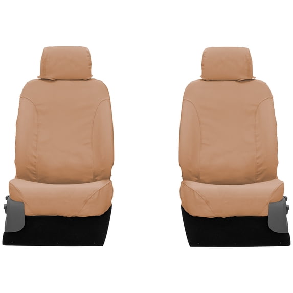 Covercraft Polycotton SeatSaver Custom Seat Covers for 2017-2018 Ford F-250/F-350/F-450/F-550 | SS2516PCTN | 1st Row Bucket Seats | Tan