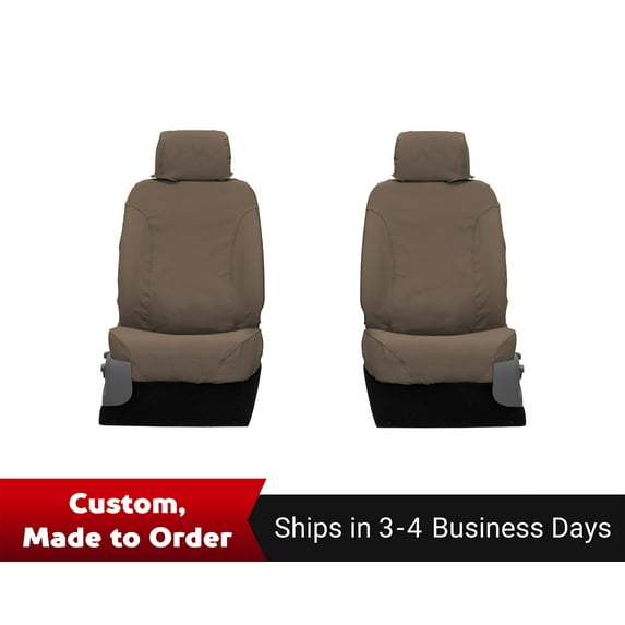 Covercraft Polycotton SeatSaver Custom Seat Covers for 2019-2024 Ram 2500, 2019-2024 3500 | SS3484PCSA | 1st Row 40/20/40 Bench Seat | Wet Sand