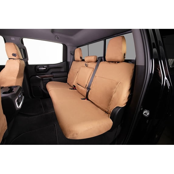 Covercraft Polycotton SeatSaver Custom Seat Covers for Chevrolet/GMC Models | SS3351PCTN | 1st Row 40/20/40 Bench Seat | Tan