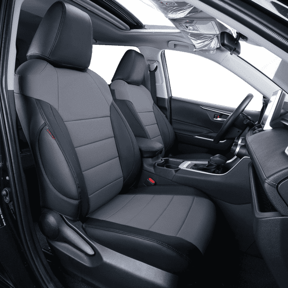 coverdream Corolla Cross Seat Covers Custom Fit for 2023-2026 Toyota Corolla Cross Hybrid S,XSE,Nightshade SUV - Leatherette (Black/Gray,Full Set)