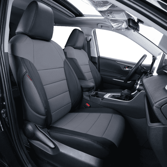 coverdream Corolla Cross Seat Covers Custom Fit for 2023-2026 Toyota Corolla Cross Hybrid S,XSE,Nightshade SUV - Leatherette (Black/Gray,Full Set)