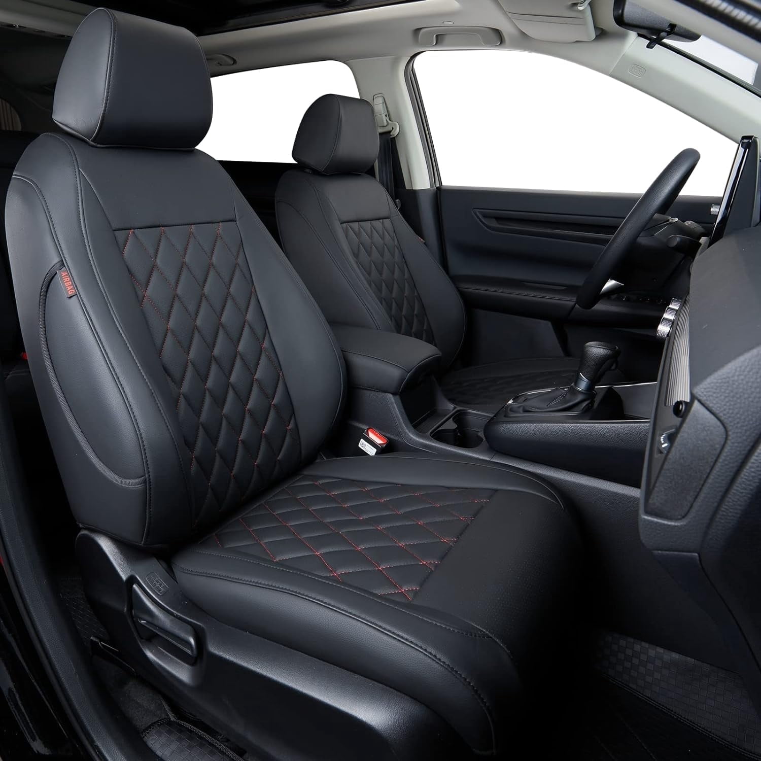 Coprisedili Coverdream In Pelle Per Honda CRV 2017-2022, Set Completo Anteriore E Posteriore, Colore Rosso E Nero